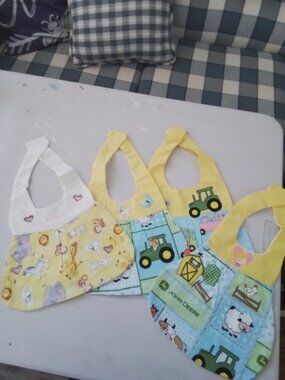 Set of 4 Handmade Baby Bibs New